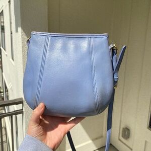Vintage Coach framed pouch small style 9990 crossbody periwinkle blue leather
